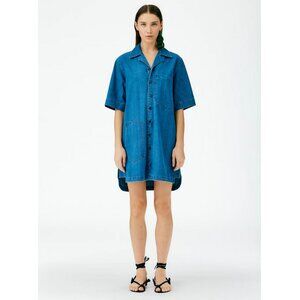 Tibi Summer Denim Camp Dress